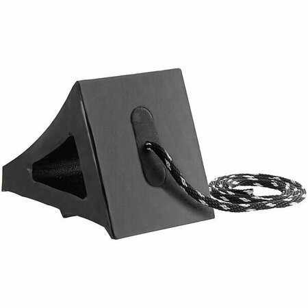 CORTINA SAFETY PRODUCTS 10 1/2'' x 7'' x 7 3/4'' Large Black Hollow Wheel Chock with Eye Hook and Rope 2048WC-B7E 4662048WCB7E